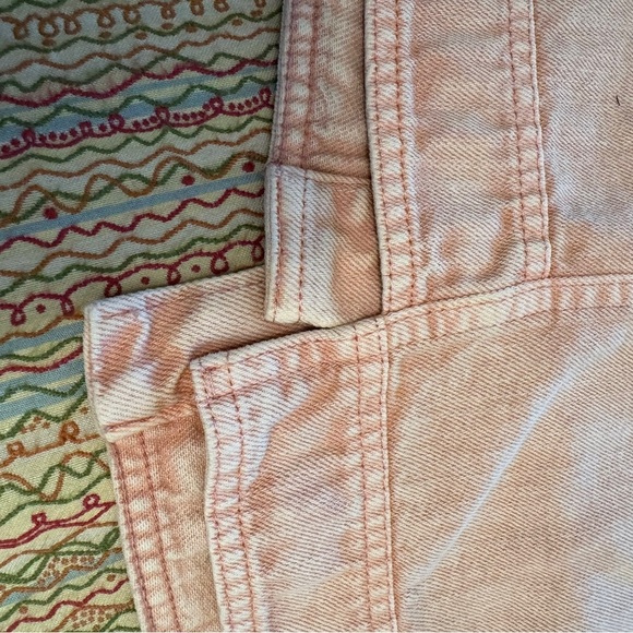 Le Lis Salmon Pink Jean Jacket Cropped Casual Style Size Large - Picture 2 of 9